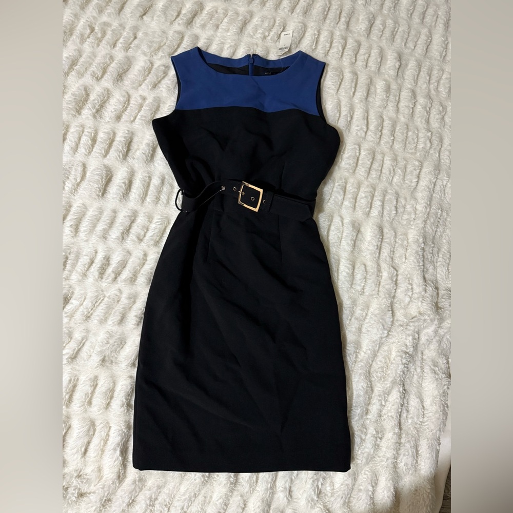 Banana Republic Factory Black and Blue Midi Dress